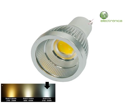 LAMPADA LED GU10 4W COB 450LM BRANCO FRIO