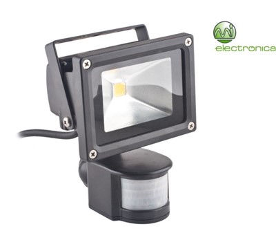 PROJETOR LED 10W WARM WHITE C/ SENSOR MOVIMENTO