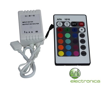 CONTROLADOR P/ FITA LEDS RGB 12V C/ COMANDO IR
