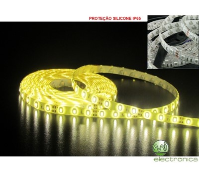 FITA LED 60 SMD5050 BRANCO QUENTE 14,4W 12V IP65