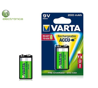 PILHA VARTA 6LR61 9V RECARREGÁVEL BL1