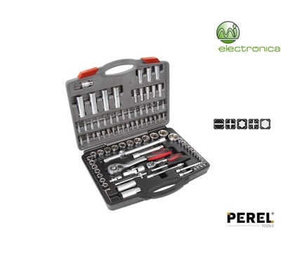 CONJUNTO CHAVES DE ROQUETE E BIT SET 1/2" E 1/4" 94X PEREL
