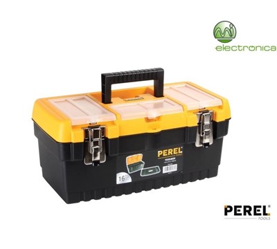 CAIXA FERRAMENTAS C/ 3 COMPARTIM. E FECHO METÁLICO 16" PEREL