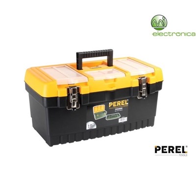 CAIXA FERRAMENTAS C/ 3 COMPARTIM. E FECHO METÁLICO 19" PEREL
