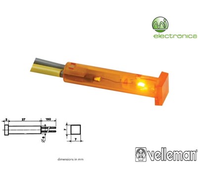 LUZ PILOTO QUADRADO ÂMBAR 7x7mm 24V VELLEMAN
