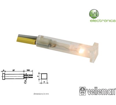 LUZ PILOTO QUADRADO BRANCO 7x7mm 24V VELLEMAN