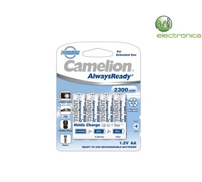 PILHA RECARREGÁVEL R06 AA 2300mA BP4 ALWAYS READY CAMELION