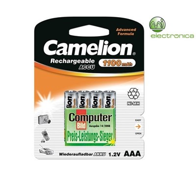 PILHA RECARREGÁVEL R03 AAA 1100mA BP4 CAMELION