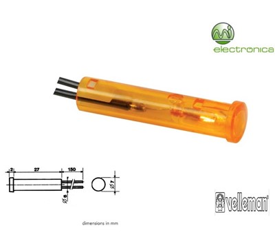 LUZ PILOTO REDONDO ÂMBAR 12V VELLEMAN