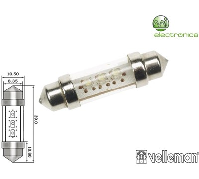 LAMPADA P/ AUTOMÓVEL BRANCO 3 LED´s 12V BP2 VELLEMAN