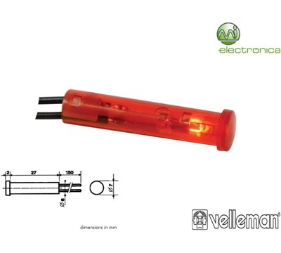 LUZ PILOTO REDONDO VERMELHO 12V VELLEMAN