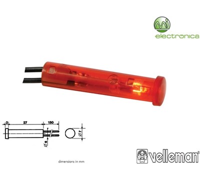 LUZ PILOTO REDONDO VERMELHO 24V VELLEMAN