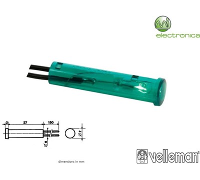 LUZ PILOTO REDONDO VERDE 24V VELLEMAN