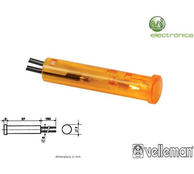 LUZ PILOTO REDONDO ÂMBAR 220V VELLEMAN
