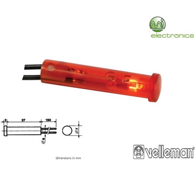 LUZ PILOTO REDONDO VERMELHO 220V VELLEMAN