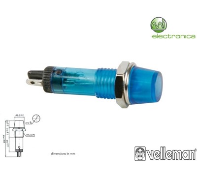 LUZ PILOTO REDONDO AZUL 8mm 12V VELLEMAN