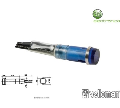 LUZ PILOTO REDONDO AZUL 9mm 220V VELLEMAN