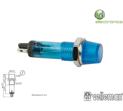 LUZ PILOTO REDONDO AZUL 8mm 220V VELLEMAN