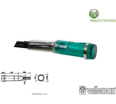 LUZ PILOTO REDONDO VERDE 9mm 220V VELLEMAN