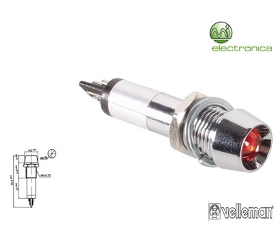 LUZ PILOTO VERMELHO CROMADO 220V VELLEMAN