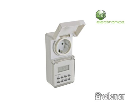 TEMPORIZADOR DIGITAL SEMANAL P/ USO EXTERIOR VELLEMAN