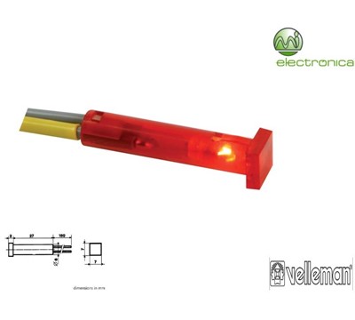 LUZ PILOTO QUADRADO VERMELHO 7x7mm 24V VELLEMAN