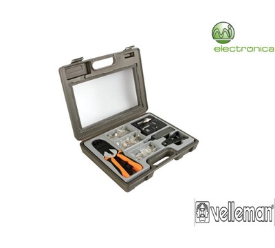 KIT TESTADOR E FERRAM. DE CRAVAR P/ CABOS DE REDE VELLEMAN
