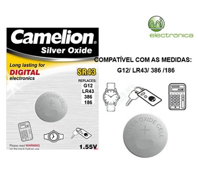 PILHA G12 SR43 BP1 CAMELION