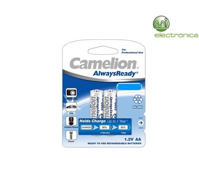 PILHA RECARREGÁVEL R06 AA 800mA BP2 ALWAYS READY CAMELION