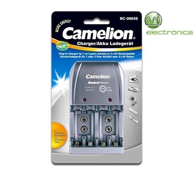 CARREGADOR DE PILHAS 4X AA/AAA/9V BC-0904 CAMELION