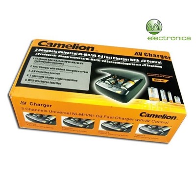 CARREGADOR UNIVERSAL 2 CANAIS AA/AAA/C/D/9V CM-9388 CAMELION