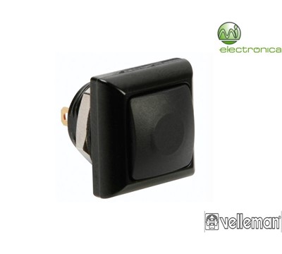 MINI INTERRUPT. PRESSÃO QUADR. PRET 1P SPST OFF-(ON)VELLEMAN