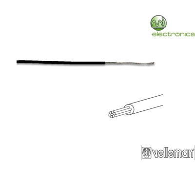 CABO MULTIFILAR PRETO ROLO 100M -ø 1.4 mm- 0.2 mm²- VELLEMAN