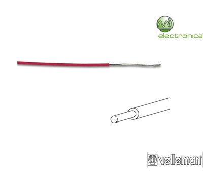 CABO UNIFILAR VERM. ROLO 100M -ø 1.4 mm- 0.2 mm²- VELLEMAN