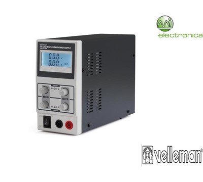 FONTE ALIMENTAÇÃO P/ LAB. DC 0-30VDC/0-10A MÁX MOD. COMUTÁVEL VELLEMAN