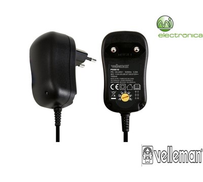 ALIMENTAÇÃO COMPACTA COMUTADA C/ 7 SAÍDAS SELECCIONÁVEIS: 3 A 12VCC 12W VELLEMAN