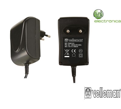 ALIMENTAÇÃO COMPACTA E COMUTÁVEL 12VDC 1500mA 18W máx VELLEMAN