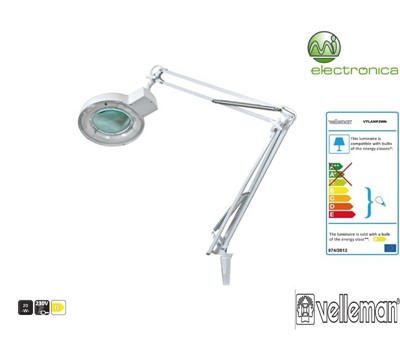 CANDEEIRO COM LUPA 8 DIOPTRÍAS- 22W - BRANCO VELLEMAN