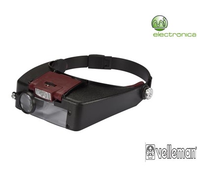 FAIXA PARA A CABEÇA COM LUPA e LUZ LED VELLEMAN