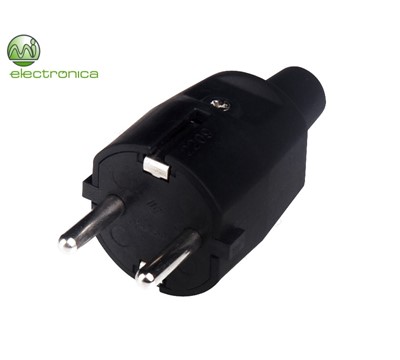 FICHA SCHUKO FLAT 16A/250V/3680W PRETO