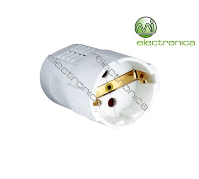 FICHA SCHUKO FÊMEA REDONDO 16A/250V/3800W BRANCO