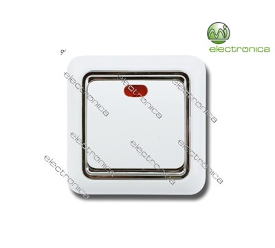 INTERRUPTOR 1 VIA BRANCO CONTORNO PRATA C/ LED