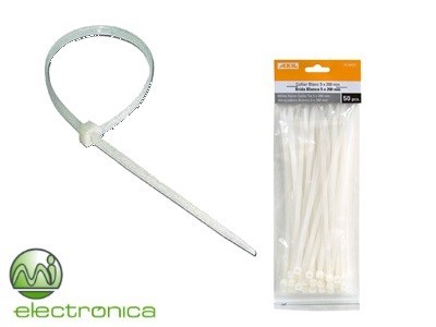 ABRAÇADEIRA FIVELA 5 x 200 BRANCA Pack50