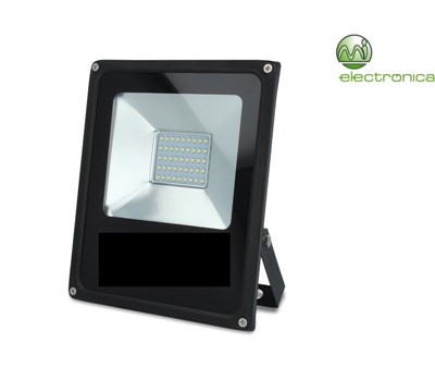 PROJETOR LED SLIM 10W 6000K PRETO