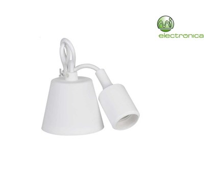 SUPORTE LAMPADA E27 EM SUSPENSÃO SILICONE BRANCO (98,4 cm)