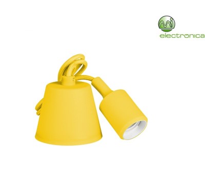 SUPORTE LAMPADA E27 EM SUSPENSÃO SILICONE AMARELO (98,4 cm)