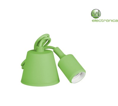 SUPORTE LAMPADA E27 EM SUSPENSÃO SILICONE VERDE (98,4 cm)