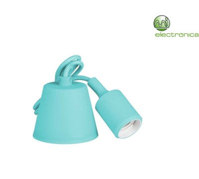 SUPORTE LAMPADA E27 EM SUSPENSÃO SILICONE AZUL (98,4 cm)