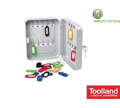 CHAVEIRO CINZENTO - 160x200x60mm - 20 CHAVES - TOOLLAND