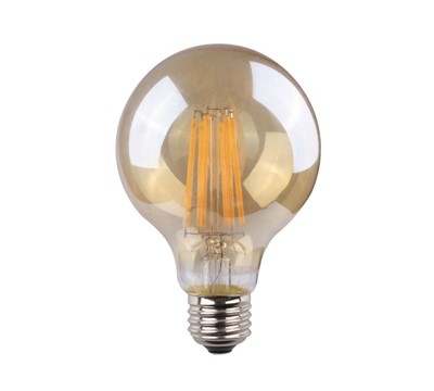LAMPADA LED CRISTAL VINT. E27 8W FILAM. GLOBO 80DIAM 2000K